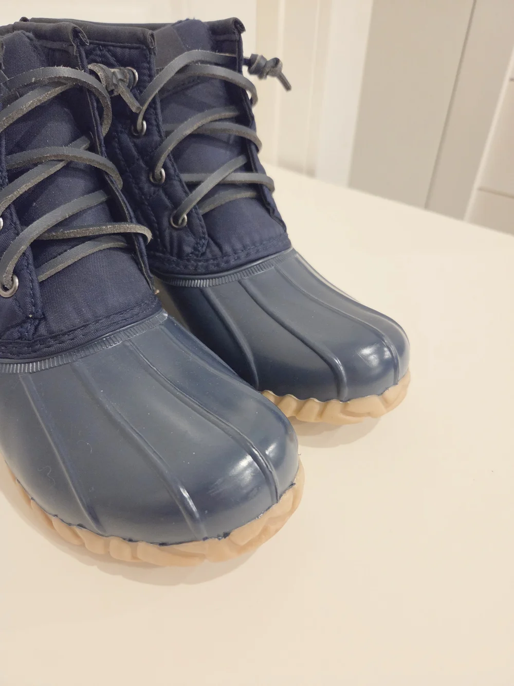 Womens Navy Blue Duck Boots
